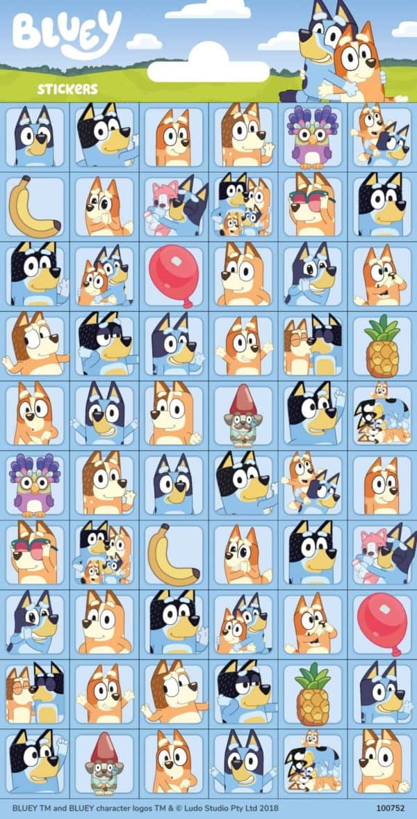 Bluey Bingo mini klistermärkesset