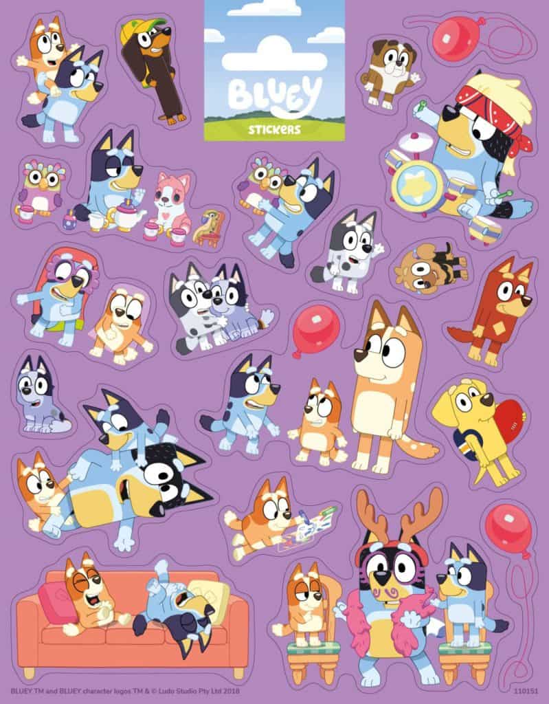 Bluey klistermärkesset 16x20 cm