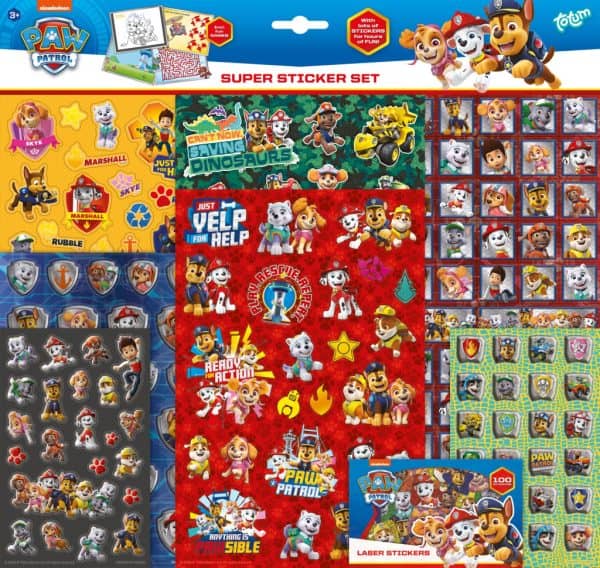 Paw Patrol Rescue Repeat Super Klistermärkesset med Spel 38x36 cm