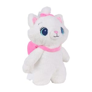 Disney Marie vit plyschryggsäck, väska 30 cm