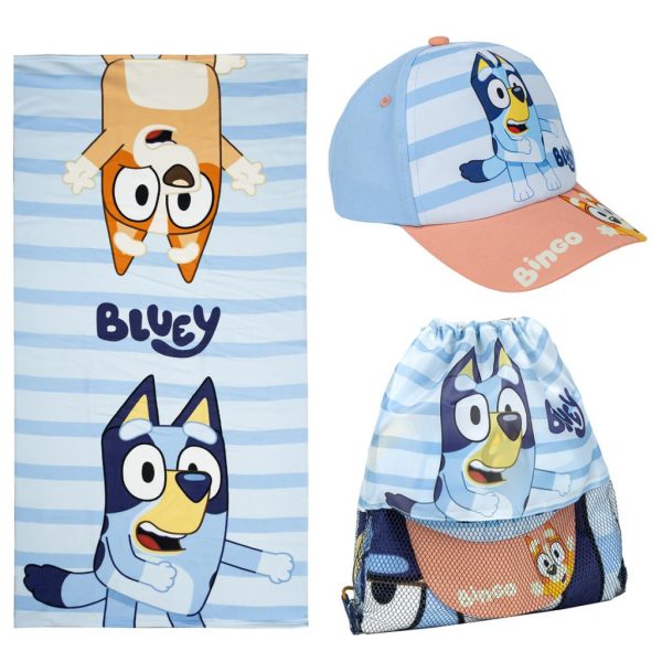 Bluey set med handduk, gympåse och keps