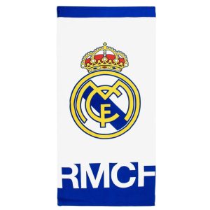Real Madrid vit strandhandduk 70x140 cm (Fast Dry)