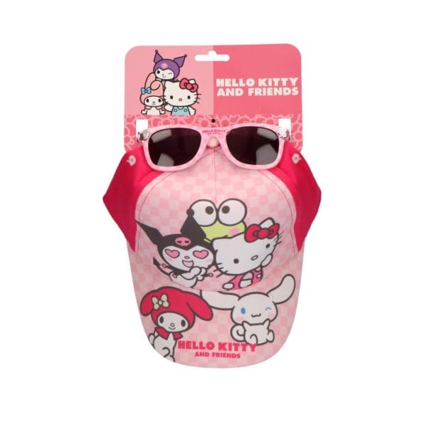 Hello Kitty Keps & Solglasögon Set 53 cm – UV400 Skydd Rosa