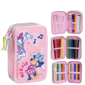 Disney Mimmi Pigg pennfodral med musik och tillbehör, 3 lager