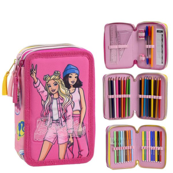 Barbie Bestie Vibes Fyllt Pennfodral, 3 nivåer