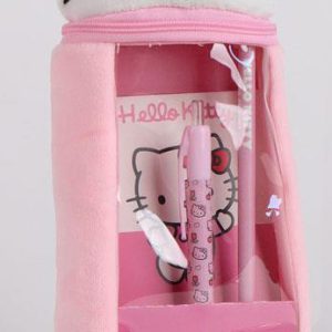Hello Kitty pennfodral i vitt plyschmaterial