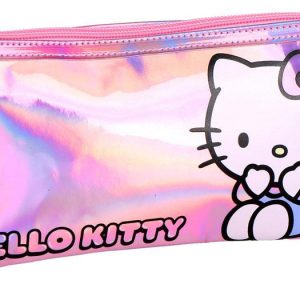 Hello Kitty rosa iriserande necessär och pennfodral för barn