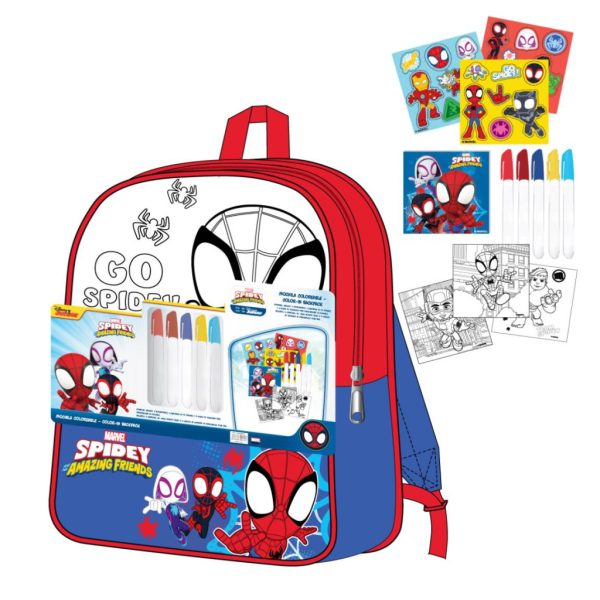 Spindelmannen Go Spidey färgläggningsbar ryggsäck 38 cm