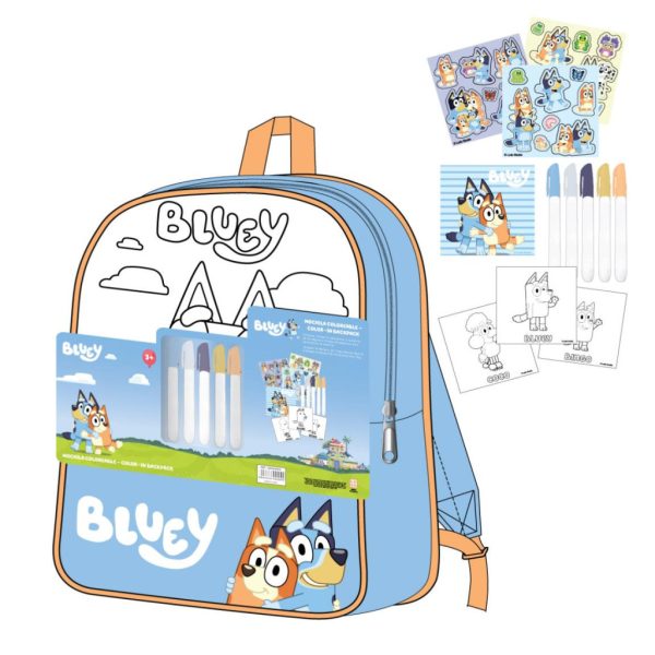 Bluey Friends färgläggningsbar ryggsäck, 38 cm