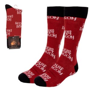 House of the Dragon röda långa vuxensockor 35/41