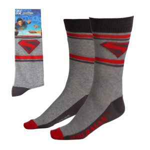 Superman grå ljusa vuxenlångstrumpor 38/45