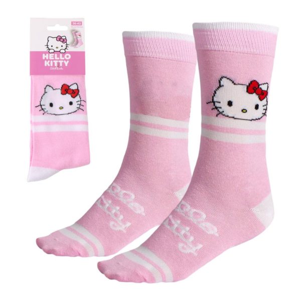 Hello Kitty rosa långa strumpor för vuxna 36/43