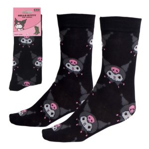 Hello Kitty Kuromi svarta knästrumpor för vuxna 36/43