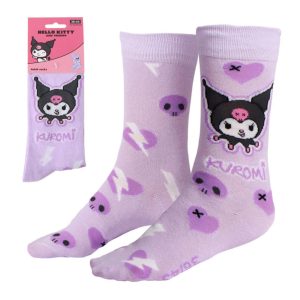 Hello Kitty Kuromi lila långa tubstrumpor vuxen 36/43