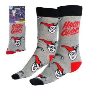 Harley Quinn grå långa strumpor vuxen 36/43