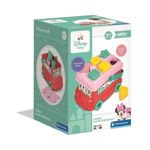Disney Mimmi Pigg röd formsorteringsbuss Clementoni