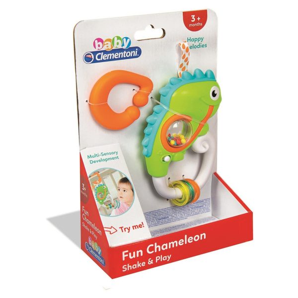 Chameleon Grön Kameleont Babyrassel 14 cm