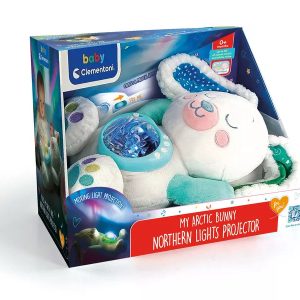 Rabbit White Plush nattlampa med projektor Clementoni