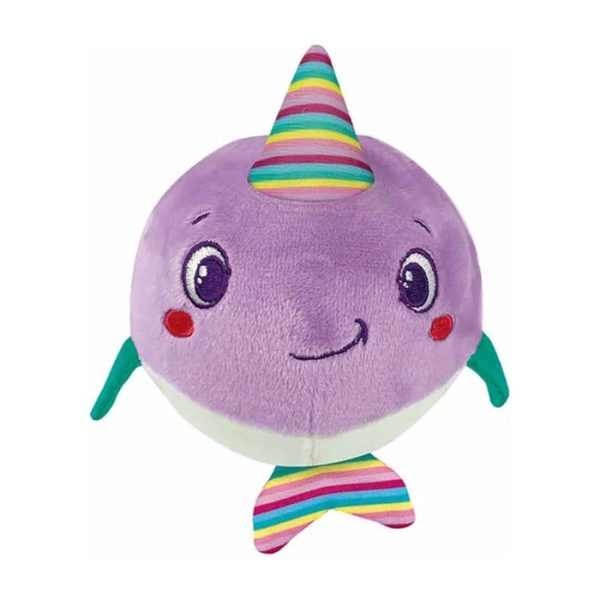 Animals Whimsy Narwhal mjukisdjur med skallra, 10 cm