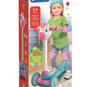 Rosa enhörningssparkcykel med tre hjul från Clementoni