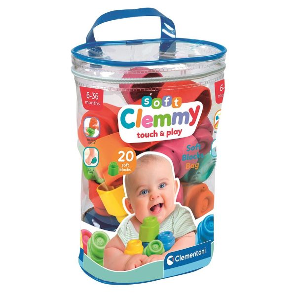 Colour Clemmy Mjuka Byggklossar 20 st Clementoni