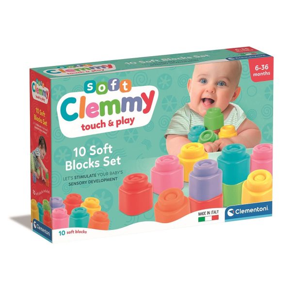 Colour Clemmy 10-delars mjukt byggset Clementoni