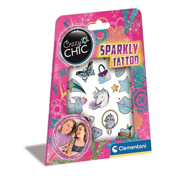 Crazy Chic glittrande tatuering Clementoni