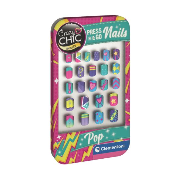 Crazy Chic Clementoni set med konstnaglar Pop 9x14 cm