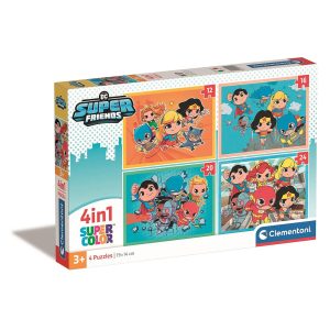 Justice League Mini-mates DC Super Hero 4-i-1 pussel Clementoni