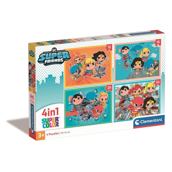 Justice League Mini-mates DC Super Hero 4-i-1 pussel Clementoni