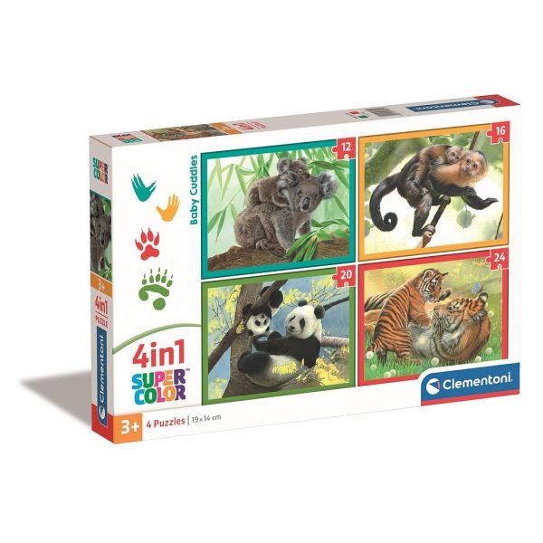 Animals Baby Cuddles 4 i 1 pussel Clementoni