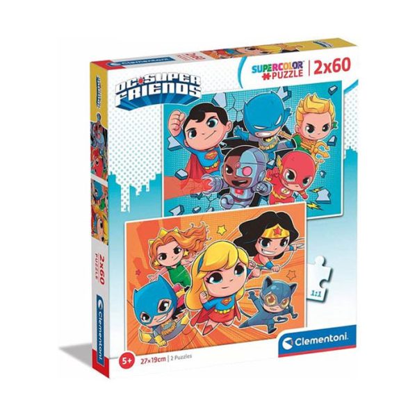 Justice League Mini Friends DC Super Hero 2x60 bitars pussel Clementoni