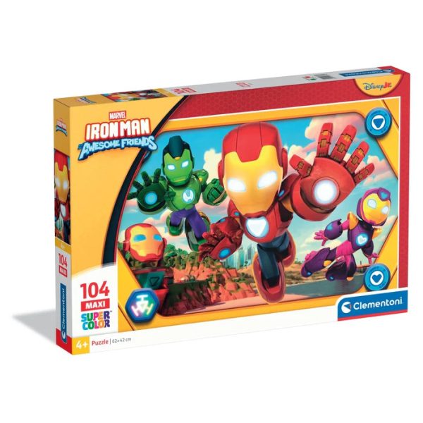 Avengers Hero Squad Iron Man och Super Team 104-bitars Maxi Pussel Clementoni