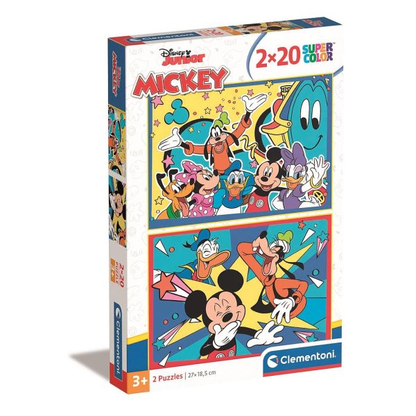 Disney Musse Pigg Skrattande 2x20-bitars pussel Clementoni