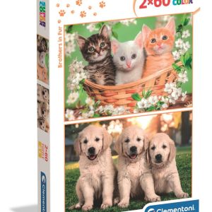 Animals Brothers in Fur 2x60 bitars pussel Clementoni