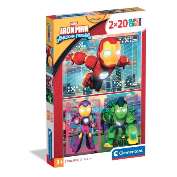 Avengers Hero Squad Iron Man och Fantastiska Vänner 2x20 bitars pussel Clementoni