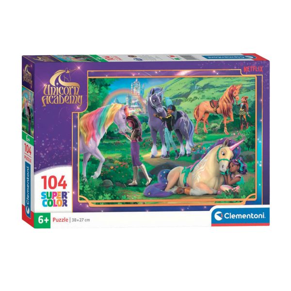 Unicorn Academy Meadow pussel 104 bitar från Clementoni
