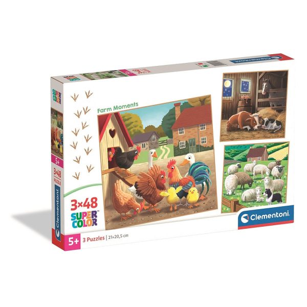Bondgården Pussel 3 x 48 bitar – Clementoni SuperColor