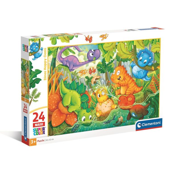 Dinosaurier Pussel 24 Bitar Maxi – Clementoni SuperColor