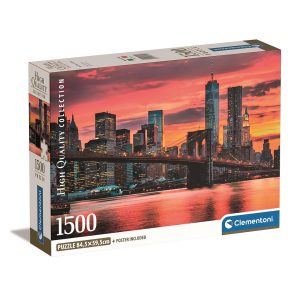 Cities East River New York 1500 bitars kompakt pussel Clementoni
