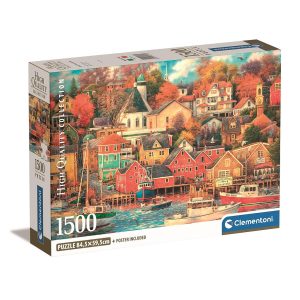 Cities Good Times Harbor City 1500 bitars kompakt pussel Clementoni