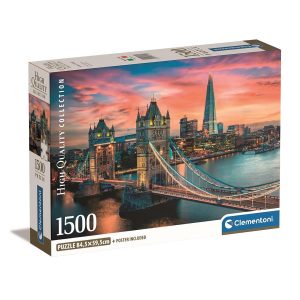 Cities Twilight London 1500-bitars kompakt pussel Clementoni