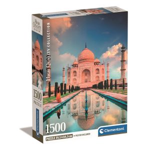 Cities Taj Mahal Indien 1500-bitars kompakt pussel Clementoni