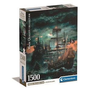Pirate Haunted Seas skepp 1500 bitars kompakt pussel Clementoni