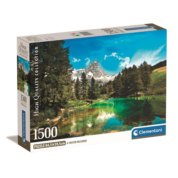 Cities Blue Lake New Zealand 1500-bitars kompakt pussel Clementoni