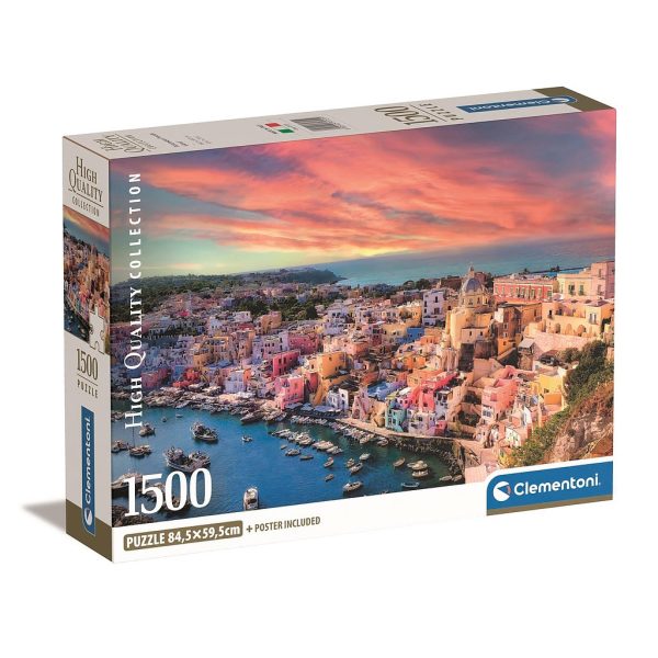 Cities Procida Island Italien 1500-bitars kompakt pussel Clementoni