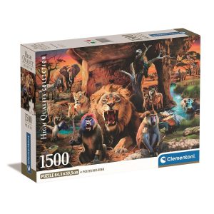 Animals Tribal Society 1500 bitars kompakt pussel Clementoni