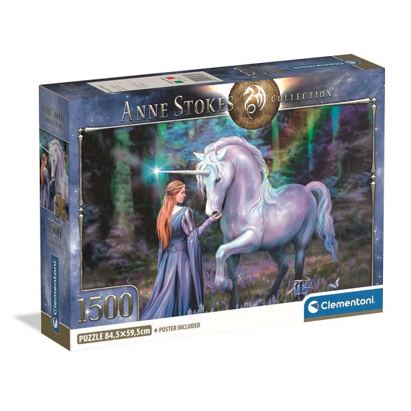 Fantasy Bluebell Wood Anne Stokes 1500-bitars kompakt pussel Clementoni