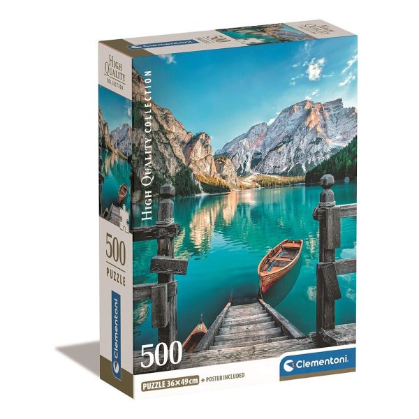 Cities Braies Lake Italien 500-bitars pussel Clementoni