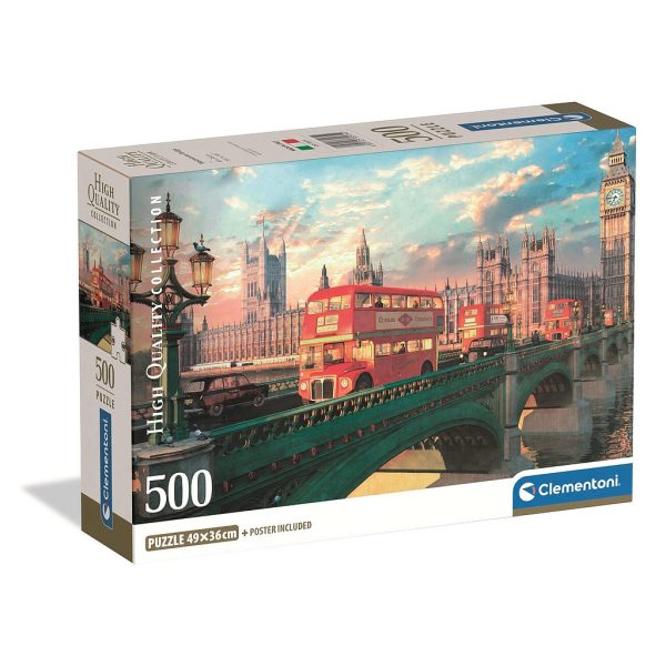Cities Westminster Bridge London 500-bitars kompakt pussel Clementoni